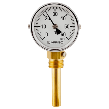 0-120°C Afriso Bimetall-Industriethermometer DN15 Ø 100mm 
