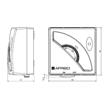 AFRISO Raumthermostat TA 03 mit Lampe und Ein-/Aus-Schalter BEF 76170