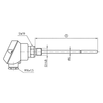 AFRISO Widerstandsthermometer WTh 23 -35/+180C 100mm G1/4B 316Ti BEF 78390 78400 78410 78420