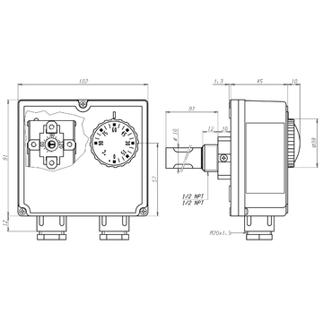 Afriso Twin thermostats with housing GDT