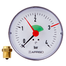 AFRISO Heizungsmanometer HZ 80 0/4bar 1/4 mit PTFE-Dichtring axial Kl.2,5 mit Ventil,EK VOR 15460