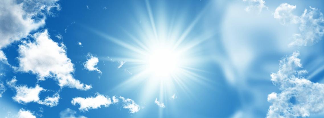 Wolken Headerbild mit Sonne